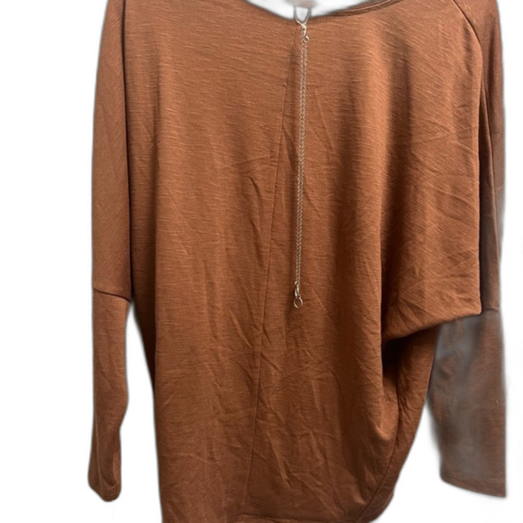 BCX Dolman Sleeve Pullover Knit Top size S BCX Necklace Top - Picture 6 of 8